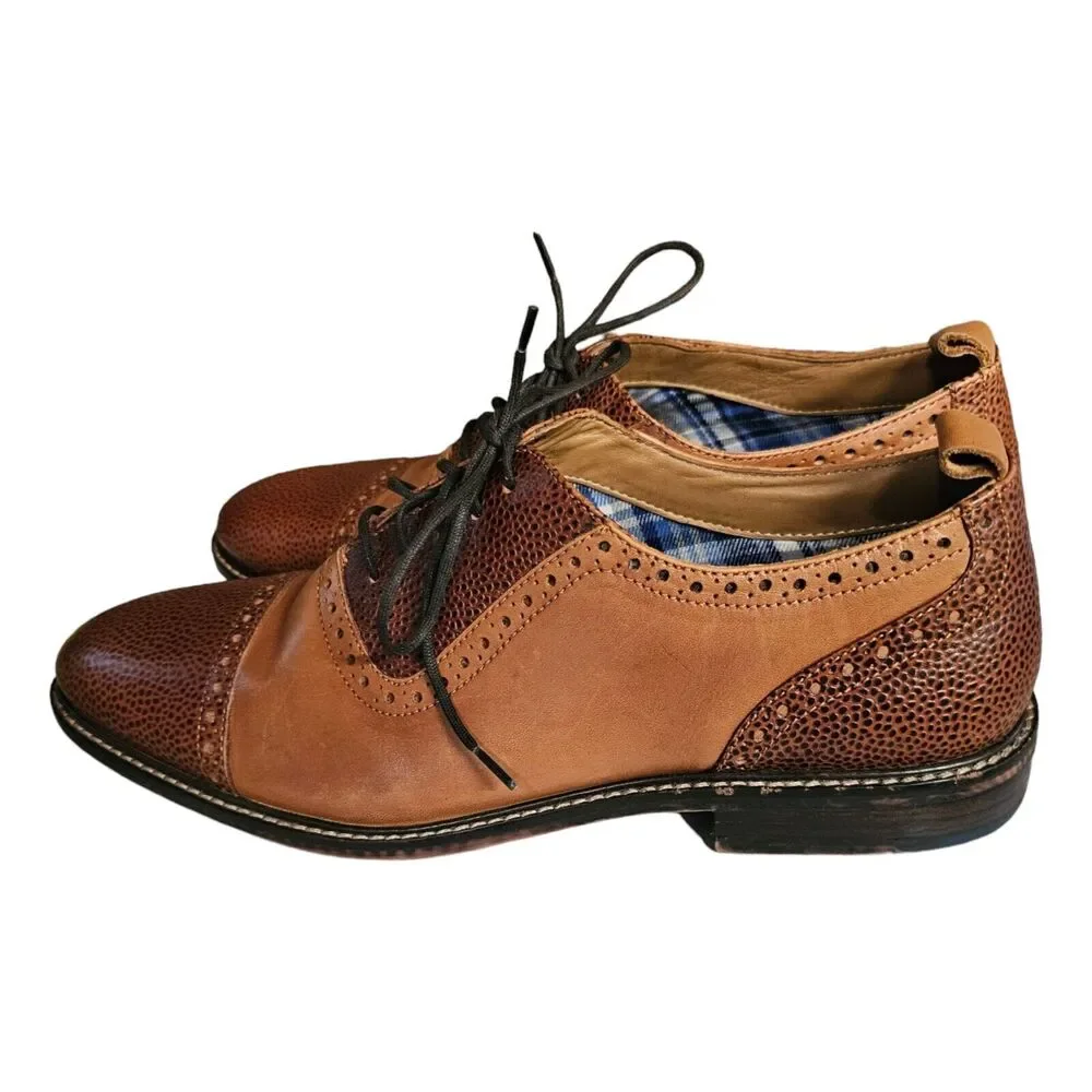 Thomas & Vine Lincoln Wingtip Oxford‎ Cognac Leather 9.5